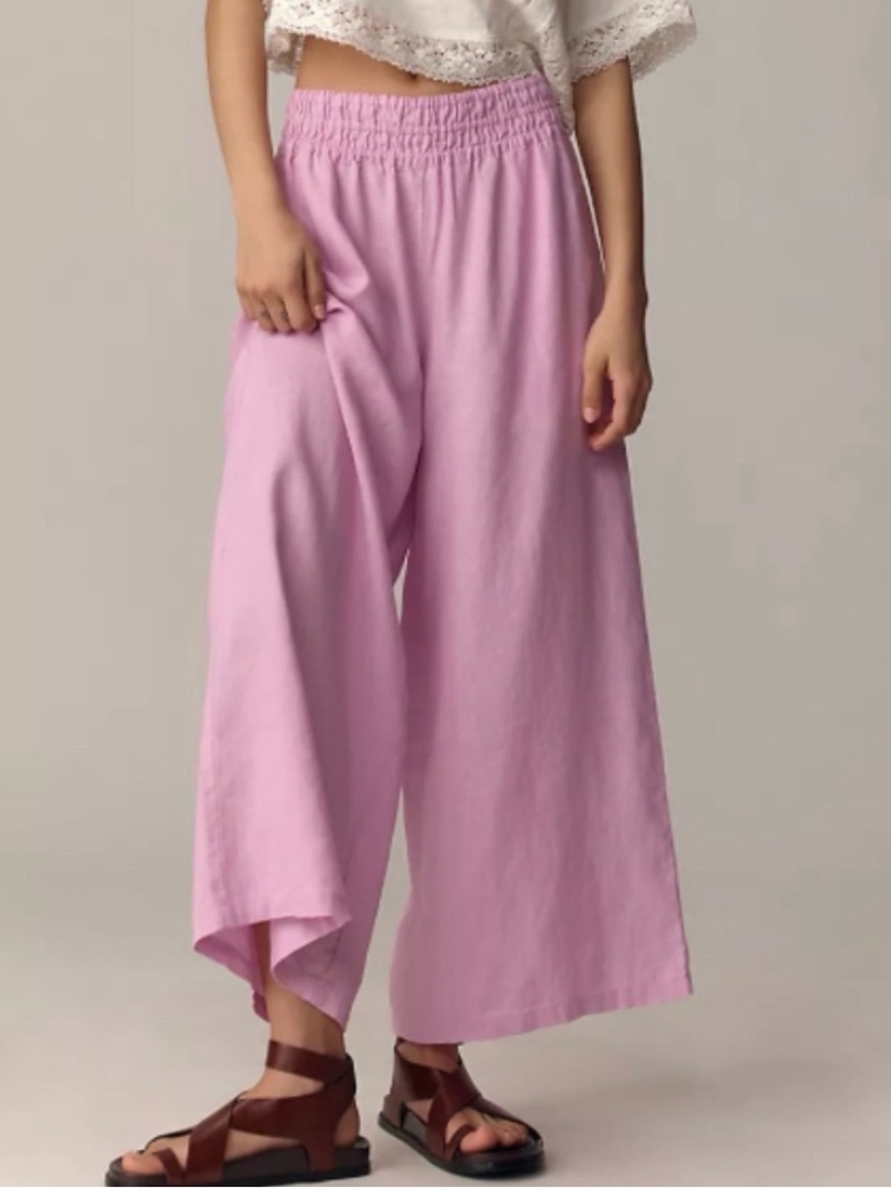 Anthropologie Somerset Linen Pull On Pants